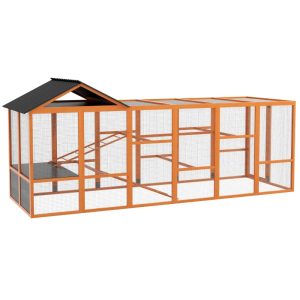 Wooden Chicken Coop Run For 6 -10 Chickens, Hen House Add-On With Storage, Perches,Multiple Packages