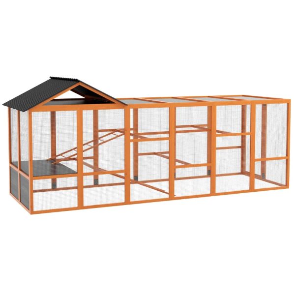 Wooden Chicken Coop Run For 6 -10 Chickens, Hen House Add-On With Storage, Perches,Multiple Packages