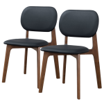 Kelsey  Black Leather Dining Chair  Set Of 2  18.1 W X 21.1 D X 31.7 H