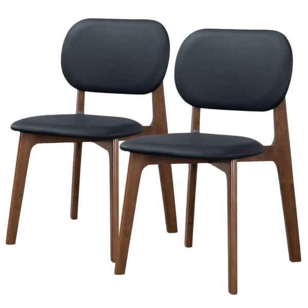 Kelsey  Black Leather Dining Chair  Set Of 2  18.1 W X 21.1 D X 31.7 H