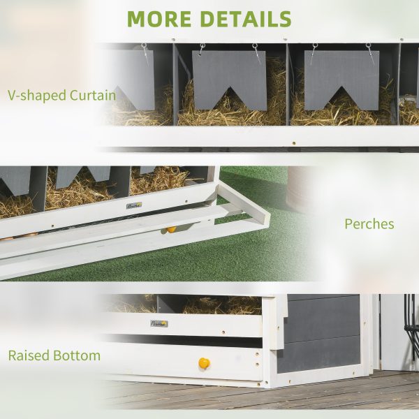 Chicken Nesting Box, 8 Compartment Wood Laying Boxes For Chicken Coop