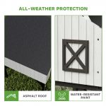 PawHut Chicken Coop Hen House With Nesting Box, Elevated Rabbit Hutch With Ramp, Asphalt Openable Roof And Elevated Legs