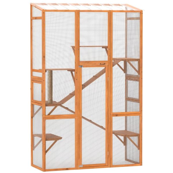 Outdoor Catio Cat Enclosure, Large Wooden Cat House With 6 Jumping Platforms, Scratching Post.For Multiple Packages Shipped, Please Pay Attention To The Details, Dimensions, And Weight.