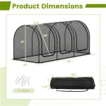 Green 108"x48"x47" Garden Crop Cage With High-Density Nylon Mesh, Plant Protection Tent With Zippered Doors For Vegetables & Flowers