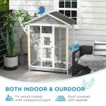 PawHut 64.5 Wooden Bird Cage Aviary, Flight Cage With 4 Perches, Nest And Slide-Out Tray For Indoor Outdoor, GrayMultiple Packages