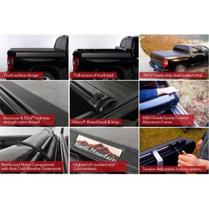 Black Soft Vinyl Lock & Roll-Up Tonneau Cover Assembly Fit 14-21 Tundra 6.5' Bed--A80034-1265T