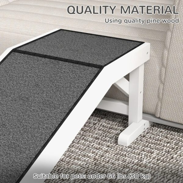 PawHut  Pet Ramp For Dogs & Cats With Non-Slip Carpet, White