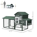 Wooden Chicken Coop, Hen House Outdoor With Run Nesting Box, Asphalt Roof, Removable Tray, Multiple Packages Shipped. Please Pay Attention To The Dimensions And Weight In The Details.