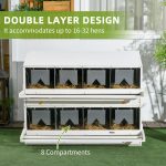 Chicken Nesting Box, 8 Compartment Wood Laying Boxes For Chicken Coop