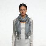 2pcs Deep Fringe Adds Movement Grey Acrylic Scarf With Fringe ,Luxe Look For Evening Wear,Scarf,vacation,daily Life,evening Party,Office Appropriate Subtlety For Women Men
