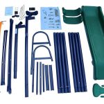 A-Frame Metal Swing Set W Slide Blue, Green, Orange