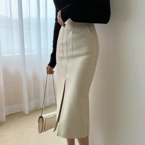 European And American Temperament Deep Split Skirt
