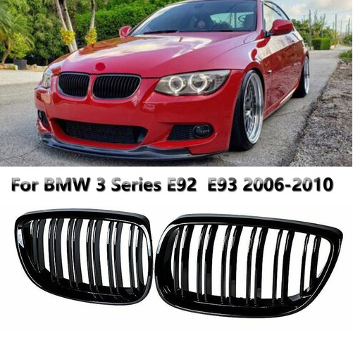 For BMW E92 E93 2007-2010 Gloss Black Front Kidney Grille Style 328i 335i Coupe