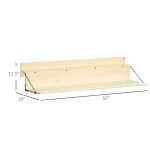 Hanging Balcony Table, Spruce Wood Foldable Railing Bar, Serving Table & Desk, Fits up to 3.9 Inches, Natural