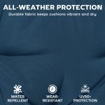 Chaise Lounge Cushion, 4" Thick Outdoor Lounge Chair Cushions with Ties for Patio, 26" x 80", Navy Blue