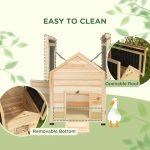 Duck Coop, Wooden Duck House With Openable Roof & Double Doors, Natural Wood