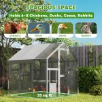 Large Wooden Chicken Run With Waterproof & Anti-UV Cover, For 6-8 Chickens, For Backyard, Farm, 5.5' X 6' X 6'Multiple Packages