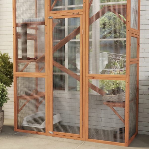 Outdoor Catio Cat Enclosure, Large Wooden Cat House With 6 Jumping Platforms, Scratching Post.For Multiple Packages Shipped, Please Pay Attention To The Details, Dimensions, And Weight.