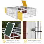 59" Wooden Outdoor Rabbit Hutch Playpen Tortoise House Habitat with Run and Enclosed Cover