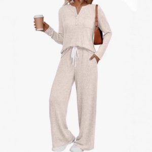 V-neck Striped Knit Casual Comfortable Long Coat Long Sleeve