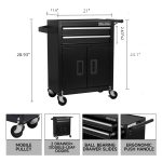 Only For Shipping On Waybill Double-door Cabinet With Two Drawers Tool Cart TT202BK
