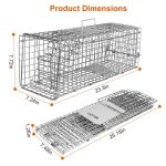 Humane Cat Trap Cage Catch Release Live Animal Rodent Cage Collapsible Galvanized Wire For Small Raccoons Beavers Groundhogs Foxes Armadillos
