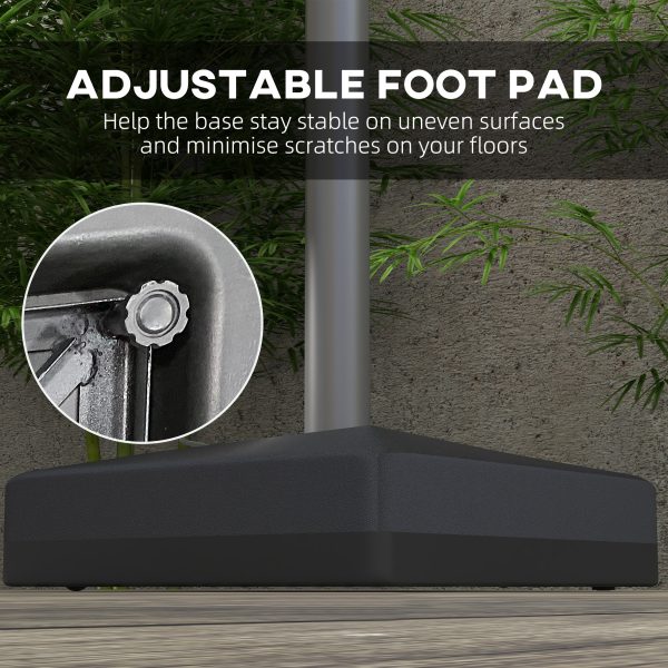 330 lbs. Fillable Umbrella Base for 84D-110V02 Model Umbrella, Cantilever Umbrella Stand, Wheels, Adjustable Feet, Black