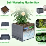 2Pack Raised Garden Bed Boxes With Trellis 56" Tomato Self-Watering Planter Box Indoor Outdoor With 4 Adjustable Heights 10 Clips 65FT Ties For Climbing Vegetables Flowers Vines