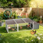 Large Chicken Coop With Run, 20.93 Sq Ft Outdoor Poultry Cage, Weatherproof Asphalt Roof, Wooden Hen House With Nesting Box & Secure Lock For Use