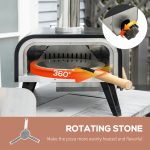 Pellet Wood Fired Pizza Oven, Outdoor Pizza Maker with 12" Rotating Stone, Peel and Waterproof Cover