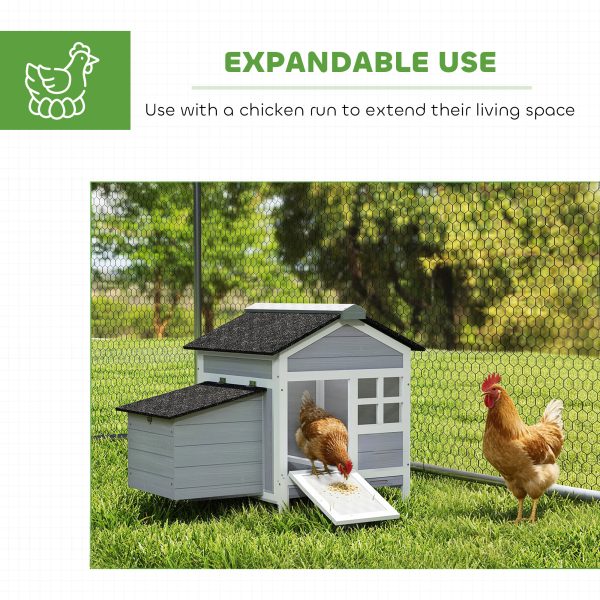 Wooden Chicken Coop Outdoor with Nesting Box, Pull-Out Metal Tray, for 1-2 Chickens, Rabbits, Ducks, 36" x 25" x 27"