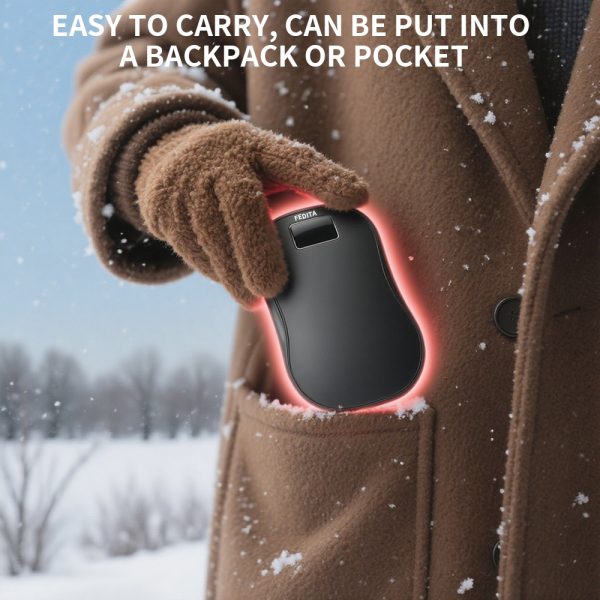 Large Capacity Double-sided Heating Digital Display USB Charging Portable Hand Warmer