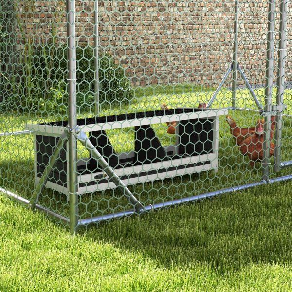 Wood Nesting Boxes Chicken Coop Accessories for Up to 3 Chickens, with Asphalt Roof, Gray