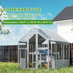 Large Wooden Chicken Run With Waterproof & Anti-UV Cover, For 6-8 Chickens, For Backyard, Farm, 5.5' X 6' X 6'Multiple Packages