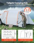 Inflatable SUV Tent With Awning, 8 X 6.7 Ft 3-Season SUV Tailgate Tent With Ventilated Doors & Mesh Window, PU2000mm Waterproof Car Rear Hatch Tents For Outdoor Camping - Air Pump Included