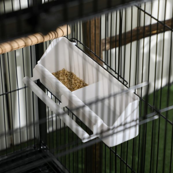 55" 2 In 1 Bird Cage Aviary Parakeet House for finches, budgies with Wheels, Black
