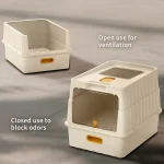 Simple Drawer Style White Cat Litter Box, Humanized Design, Does Not Occupy Household Storage Space