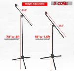 5 Core Tripod Mic Stand Floor Adjustable 18 To 72 Inches Sturdy Boom Arm Holder Microphone Stands Pedestal Para Microfono For Singing MS 080