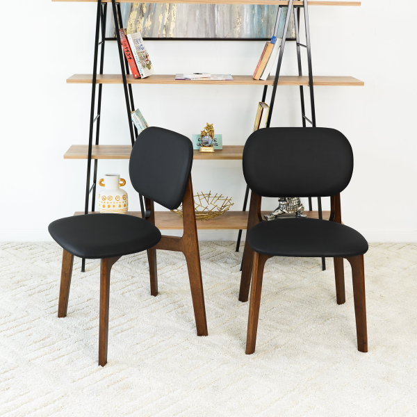 Kelsey  Black Leather Dining Chair  Set Of 2  18.1 W X 21.1 D X 31.7 H