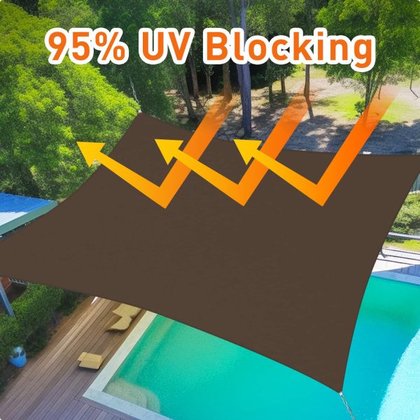 Prohibited From Sale On Amazon XISHAN 16'X20' Mocha,Rust Red,Sand HDPE Sunshade Sail, 160 Grams