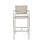 29.50  Barstools With Silver Rust Proof Aluminum Frame, Grey Mesh, Set Of 2