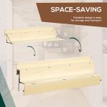 Hanging Balcony Table, Spruce Wood Foldable Railing Bar, Serving Table & Desk, Fits up to 3.9 Inches, Natural