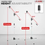 5 Core Tripod Mic Stand Floor Adjustable 18 To 72 Inches Sturdy Boom Arm Holder Microphone Stands Pedestal Para Microfono For Singing MS 080 WH