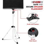5 Core Speaker Stand Tripod Floor Heavy Duty Adjustable Up To 72 Inch DJ Studio Monitor Stands Pole Mount - SS HD WH BAG