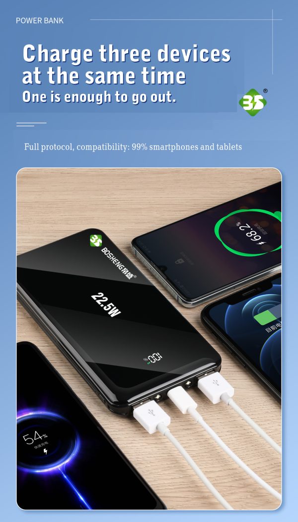 Portable Power Bank  Fast Charging Universal Battery Pack For IPhone, Android & All Devices, Compact & Lightweight,  Travel-Friendly