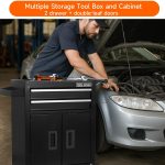 Only For Shipping On Waybill Double-door Cabinet With Two Drawers Tool Cart TT202BK