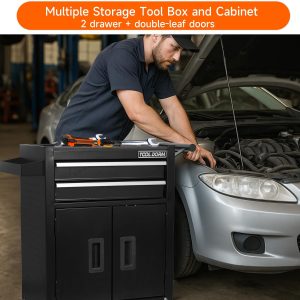 Only For Shipping On Waybill Double-door Cabinet With Two Drawers Tool Cart TT202BK