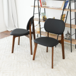 Kelsey  Black Leather Dining Chair  Set Of 2  18.1 W X 21.1 D X 31.7 H