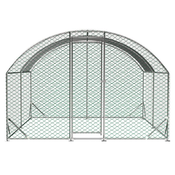 Large Chicken Coop Metal Chicken Run With Waterproof And Anti-UV Cover, Dome Shaped Walk-in Fence Cage Hen House For Outdoor And Yard Farm Use,9.84 X 13.12 X 6.56 Ft