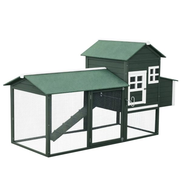 Wooden Chicken Coop, Hen House Outdoor With Run Nesting Box, Asphalt Roof, Removable Tray, Multiple Packages Shipped. Please Pay Attention To The Dimensions And Weight In The Details.